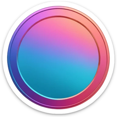 
coin color in in gradient of turquoise, blue, pink, purple, and coral
Rotate coin 35 degree   sticker