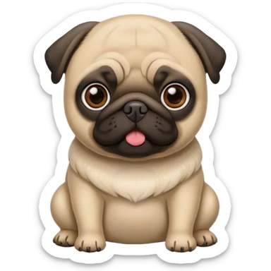 Pug fofo com pote de ração sem nada dentro sticker