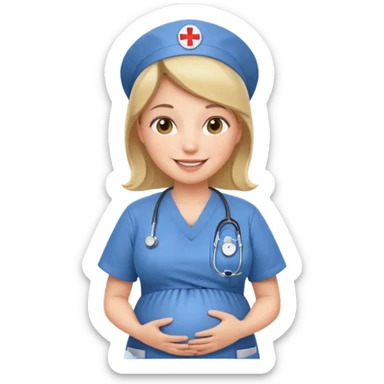 pregnant nurse sticker