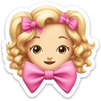 cute pink bow sticker