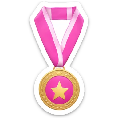 Pink medal sticker