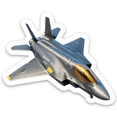 F-35 fighter jet in flight with no background. sticker