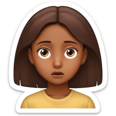 Girl hearing shooking news looks concerned  sticker