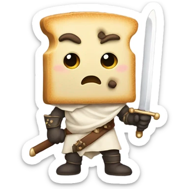 Poptart menacingly wielding a sword sticker