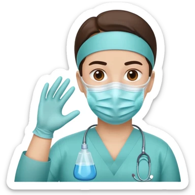 
Cartoon surgeon planning a facelift for Plastic and Reconstructive Surgery sticker