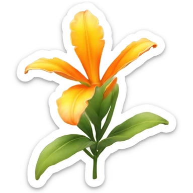 a very pretty yellow and orange tropical flower  sticker