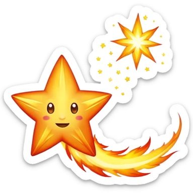 Meteor – Bright falling star with blazing tail sticker