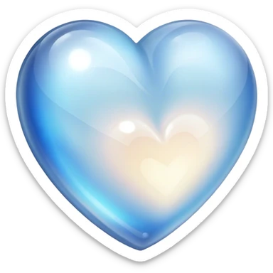 Moonstone heart sticker