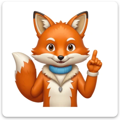 fox doing finger guns sticker