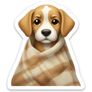 Cute dog with blanket  sticker