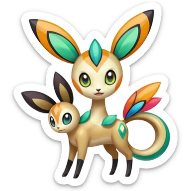 Meloetta-Sprigatito-Pokémon-Fakémon-fusion-hybrid-creature sticker