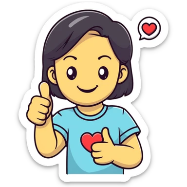 Super love girl sticker
