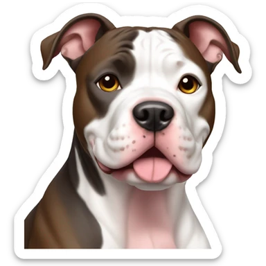 tri color pitbull with cropped ears sticker