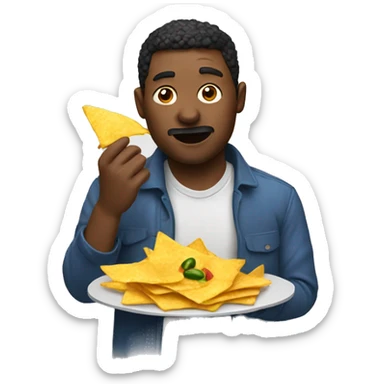 Man eating nachos sticker