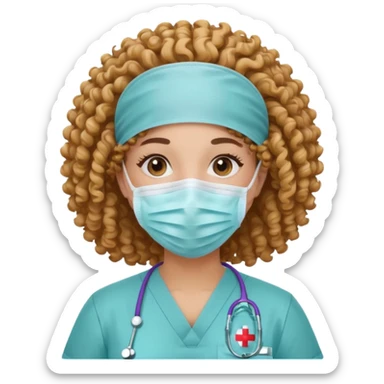 curly nurse sticker