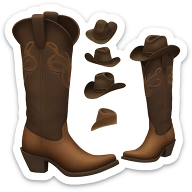 Cowgirl boot talk and dark brown sticker