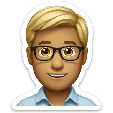 handsome boy in glasses sticker