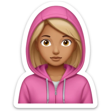woman in pink hoodies sticker