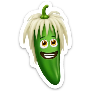 Jalapeño with a wig  sticker