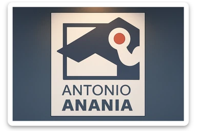 su questo stile fai un manga/webtoon a colori in cui mostri quella parete dietro dello studio con il suo logo e la scritta "ANTONIO ANANIA" SOTTO IL LOGO, LUCE CHE ILLUMINA IL LOGO sticker