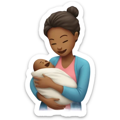 newborn baby and mom sticker