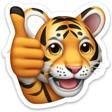 tiger print thumbs up sticker