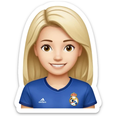 Girl with T-shirt real madrid sticker