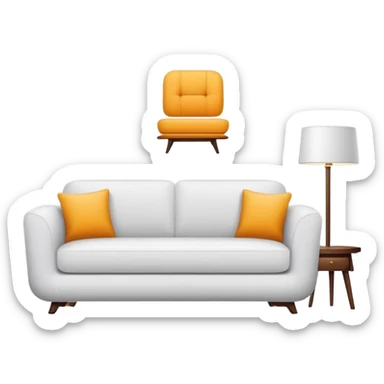 furniture store logo with sofa and chair sticker