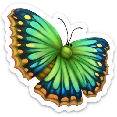 Fat caterpillar with butterfly wings sticker