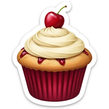 burgundy vanilla muffin cherry on top sticker