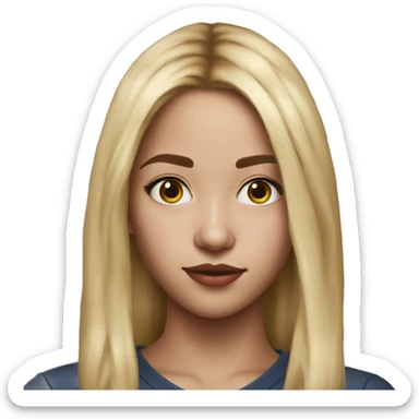 Aya Naomi King, teenager hyperreal, photoreal portrait sticker