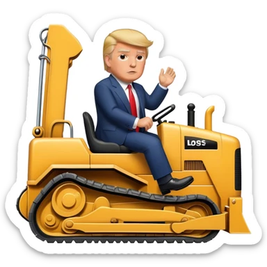 Donald trump riding bulldozer sticker