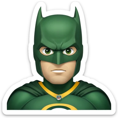 Batman as a Green Bay packers fan sticker