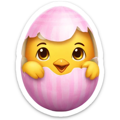 Cute chick in easter egg sticker