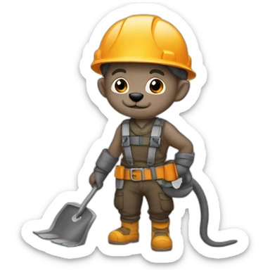 Raton laveur qui lave une serpillière sticker