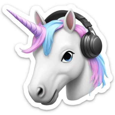 Unicorn with headphones  sticker