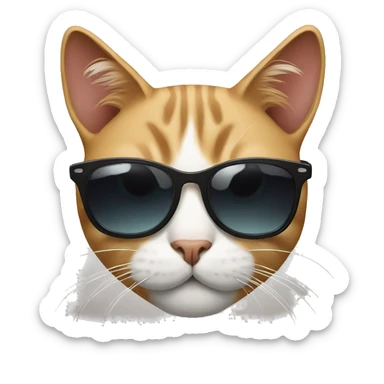 Cat with sunglasses sticker