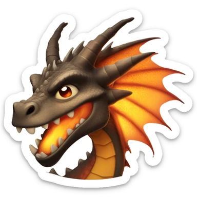 Fire dragon winking sticker
