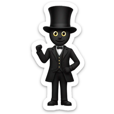 A stickman with a tophat in black sticker