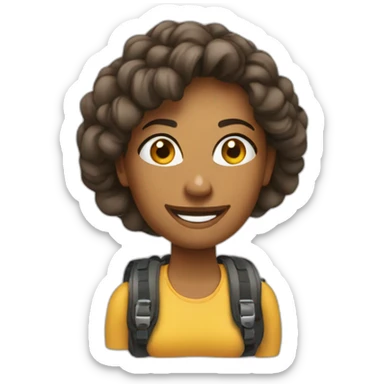 WOMAN BACKPACK TRAVELER LOW COST sticker