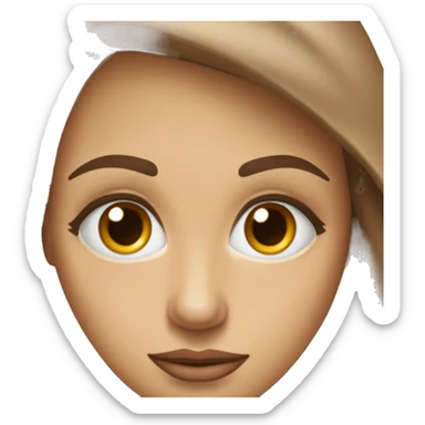 Une femme voilée avec un visage fin ovale avec des longs cils et les yeux marrons  sticker