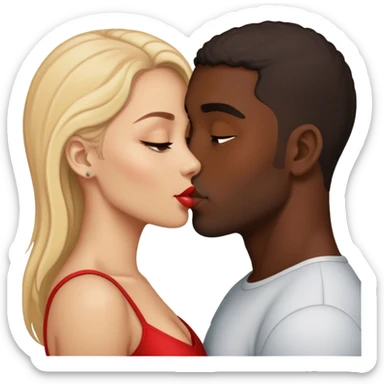 woman men kiss sticker