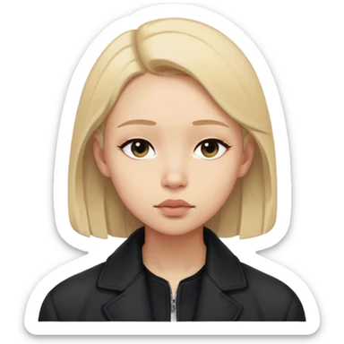 From your image, you seem to have a calm, introspective vibe. The slightly tilted head, soft gaze, and closed lips give off a thoughtful, maybe even a little tired or pensive expression. The black jacket adds a cool, casual touch, and the lighting gives the whole picture a slightly dreamy, low-key aesthetic.

If I were to translate that into emojis, it might look like this: 🖤🤔😌🧥💭 sticker