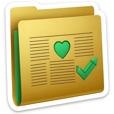 documents with golden and green colours sticker