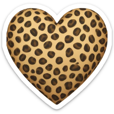 leopard print heart sticker