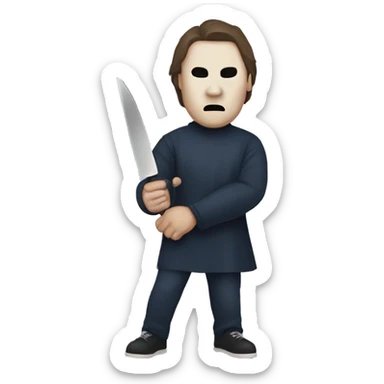 Michael Myers holding a knife  sticker