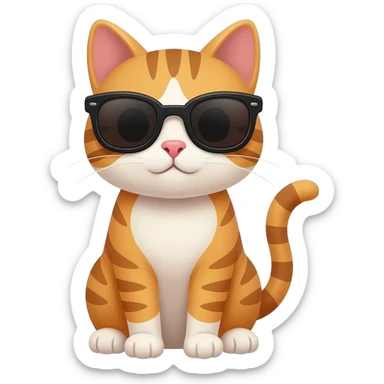 Cat wearing sunglasses sticker