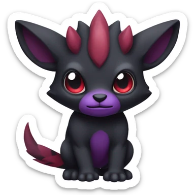 Cute cool dark black red purple animal hybrid Fakemon full body sticker