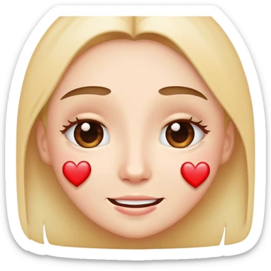 Teary eyes with hearts classic emoji sticker