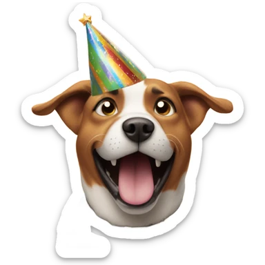 Dog singing happy birthday  sticker